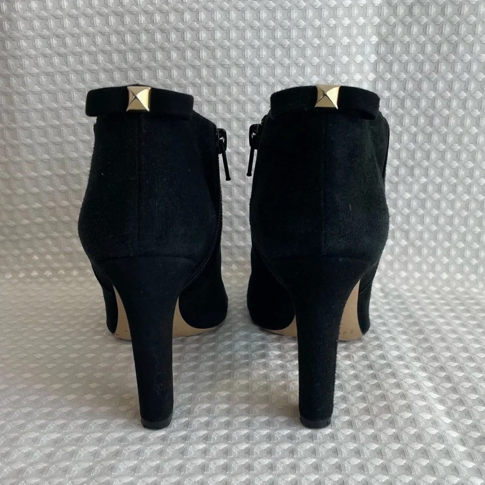 KATE SPADE Netta Gold & Black Suede Ankle Booties Women’s Size 7B Italy #700 - Picture 3 of 13